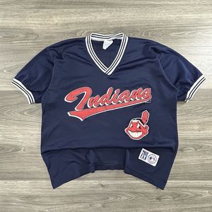 Vintage Cleveland Indians Jersey Mens Medium (Youth XL) Mesh Ringer MLB 90s